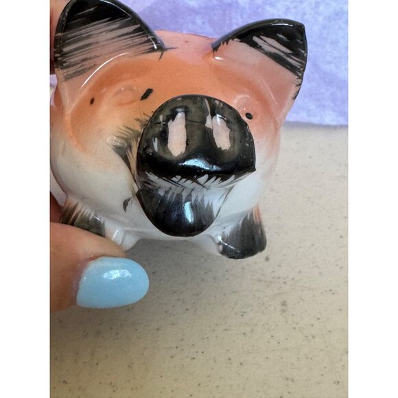 Vintage Pig Sugar Bowl Hand-Painted Ceramic Figurine Momma Pig - Picture 2 of 11